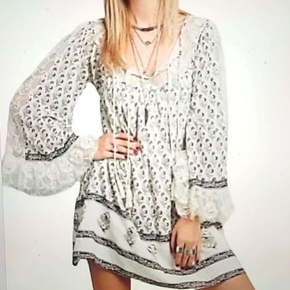 Free People nomad child long-sleeve dress size small - Picture 1 of 6